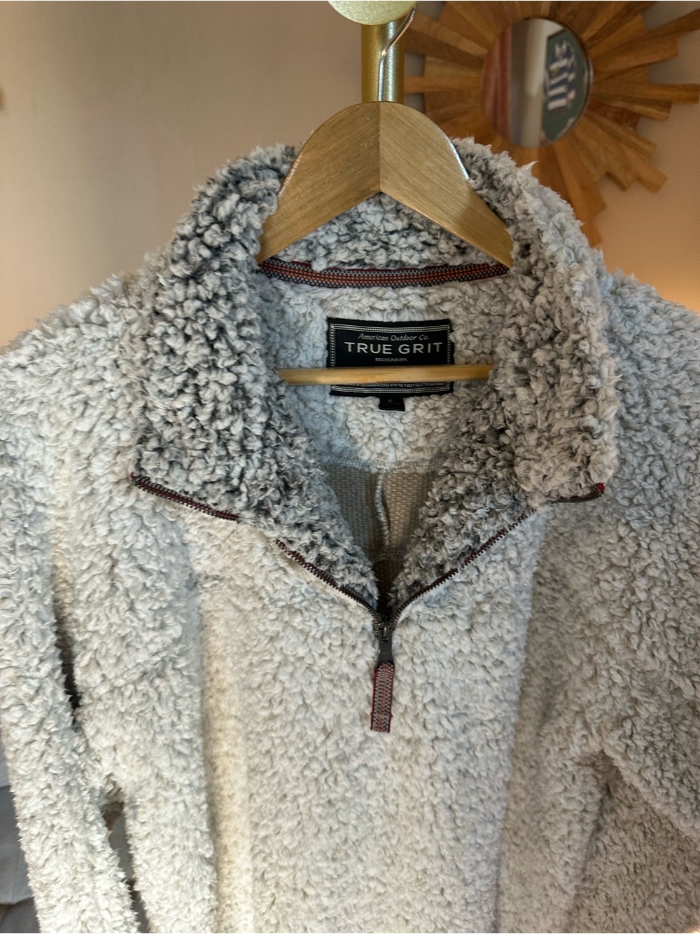 True Grit Cream Sherpa Half-Zip Cozy Pullover - Picture 2 of 4
